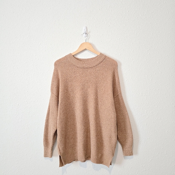 aerie Sweaters - Aerie Camel Oversized Waffle Sweater XS